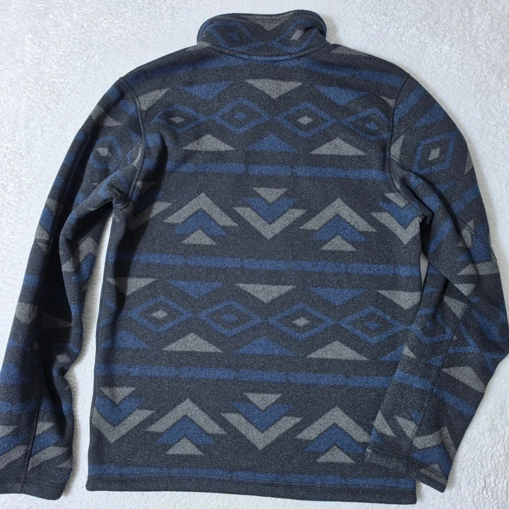 NEW The North Face Gordon Lyons Mens S Pullover Blue Aztec L/S Fleece NF0A3YRB